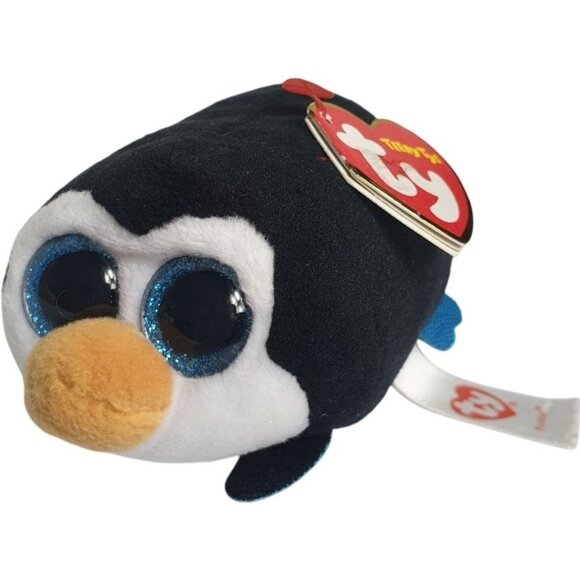 Ty Teeny Boos POCKET Penguin 3" Plush   Toy 2016 Black/White Blue Glittered Eyes - Picture 1 of 8